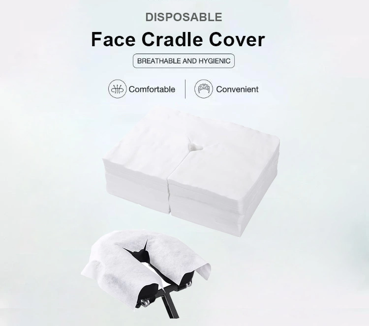 Spunlace White Massage Table Face Covers with X--Shape